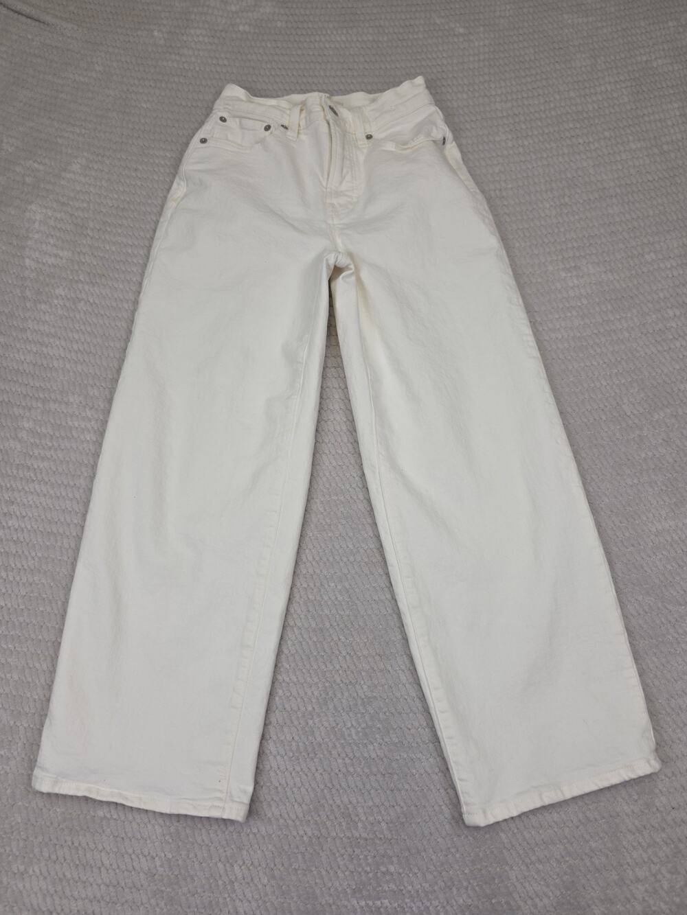 Madewell Jeans Womens 24P The Prefect Vintage Wide Leg Crop Jean White